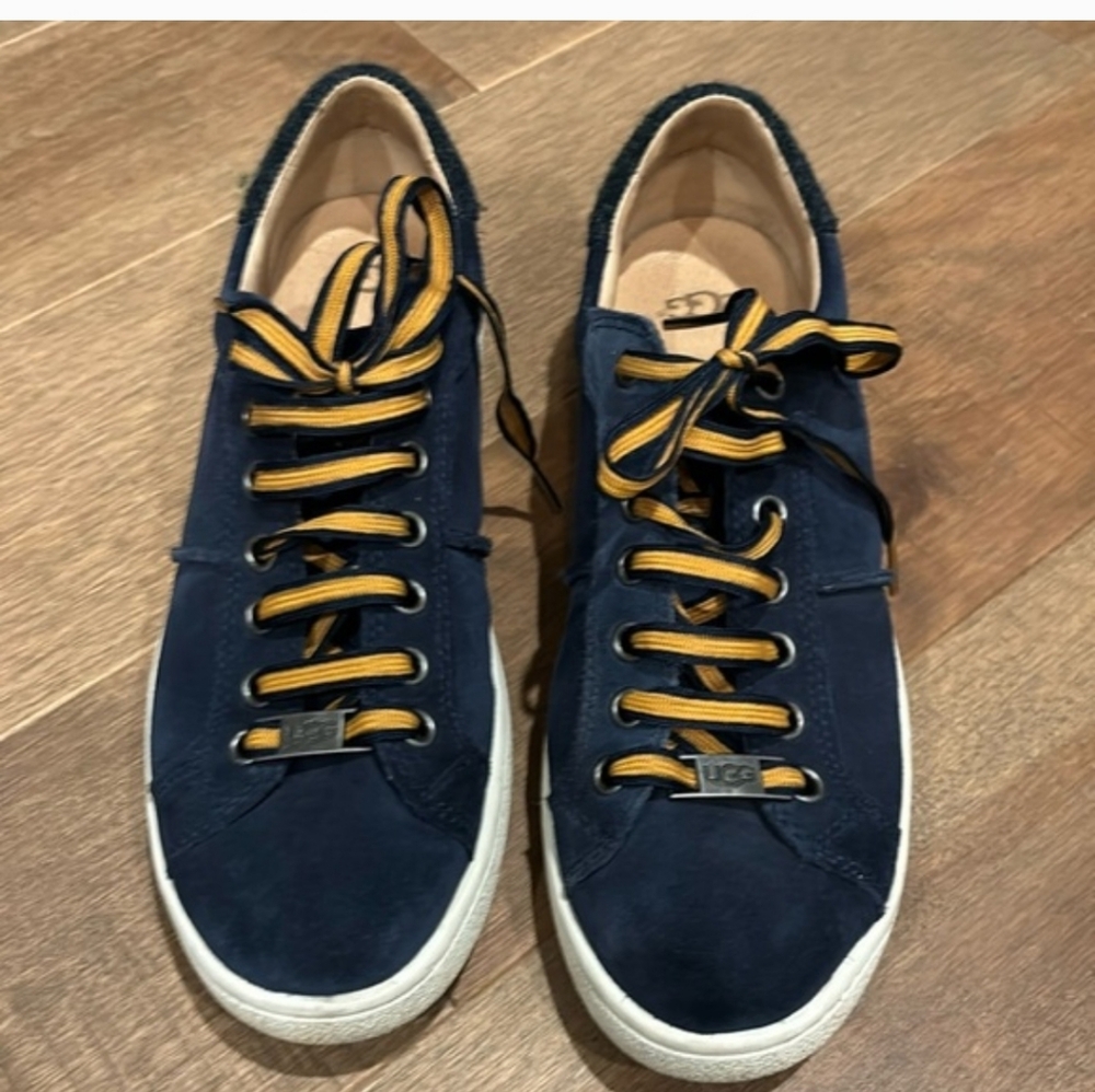 UGG Men's Navy Sneakers with Yellow Laces
